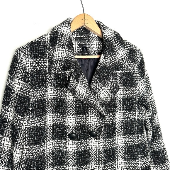 East 5th | Black and White Double Breasted Short Coat Size Large - Picture 4 of 7